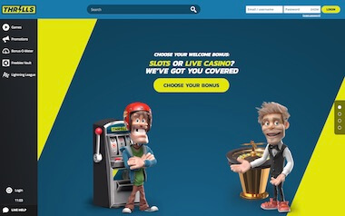 screenshot of Thrills website.