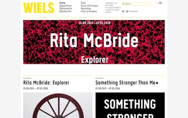 screenshot of Wiels website.